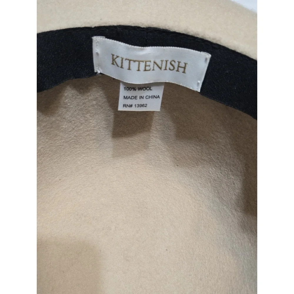 Kittenish Women's 100% Wool Felt Wide Brim Floppy Hat by Jessie James Decker Tan